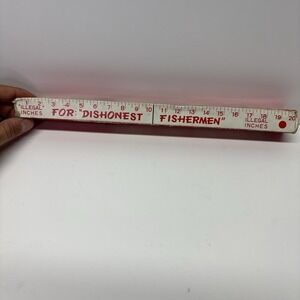 VTG Floating Fish Knife Honest/Dishonest Fisherman Ruler Illegal Inches .